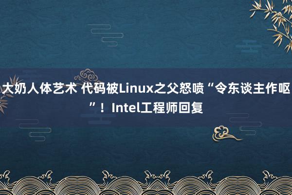 大奶人体艺术 代码被Linux之父怒喷“令东谈主作呕”！Intel工程师回复