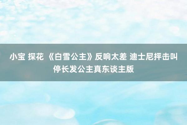 小宝 探花 《白雪公主》反响太差 迪士尼抨击叫停长发公主真东谈主版