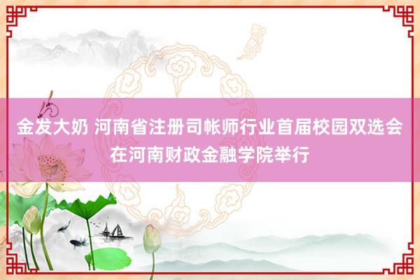 金发大奶 河南省注册司帐师行业首届校园双选会在河南财政金融学院举行