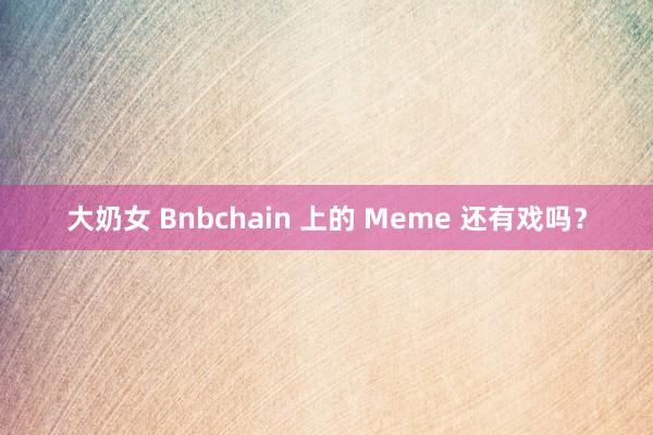 大奶女 Bnbchain 上的 Meme 还有戏吗？