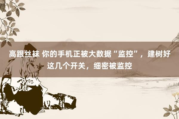 高跟丝袜 你的手机正被大数据“监控”，建树好这几个开关，细密被监控