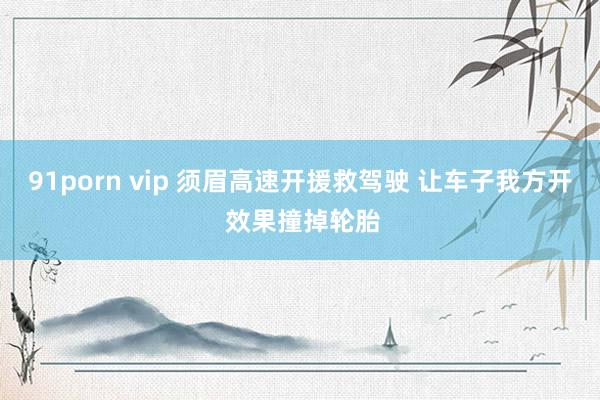 91porn vip 须眉高速开援救驾驶 让车子我方开 效果撞掉轮胎